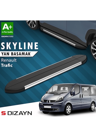 S-dizayn Renault Trafic 2 Kısa Şase Skyline Krom Yan Basamak 223 Cm 2001-2014 A+ Kalite