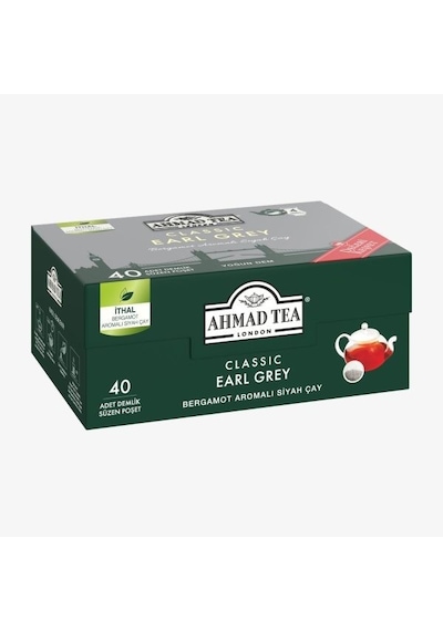Ahmad Tea 40'lı Klasik Earl Grey Demlik Poşet Çay 80 G