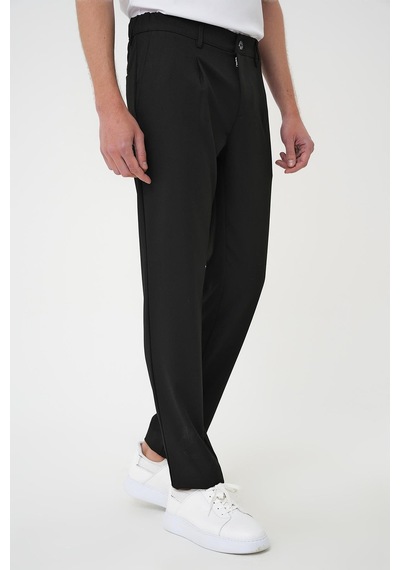 Efor Comfort Fit Beli Lastikli Pileli Siyah Jogger Pantolon P 1182 Siyah