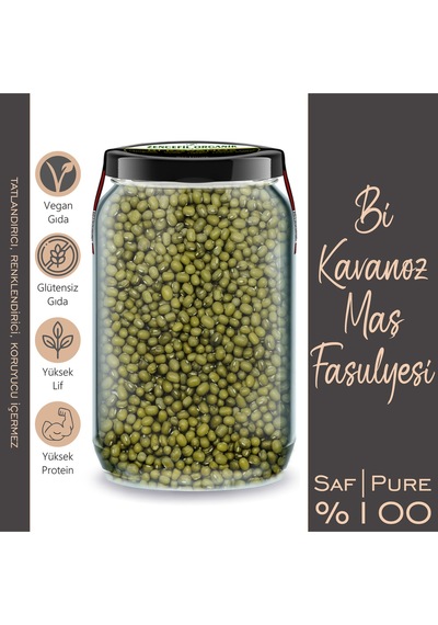 Maş Fasulyesi + Karabuğday Bi Kavanoz 660 Cc. Cam Kavanozlarda Maş Fasülye Greçka Kara Buğday