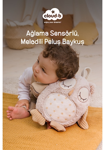 Cloud-b Melodili Peluş Baykuş Uyku Arkadaşı 16,5x36,8x22,9 Cm