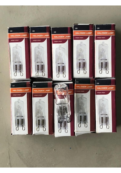 10 Adet G9 Halojen Lamba 220v 40w 640 Lümen Şeffaf