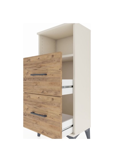 Arges Komodin Tek Raflı 2 Çekmeceli 44x30x106 Aytaşı-çam Aytaşı