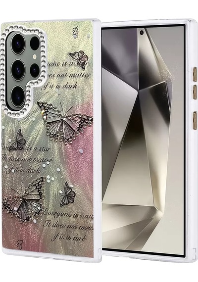 Newface Samsung Uyumlu Galaxy S24 Ultra Kılıf Blade Aynalı Desenli Kapak - Desen 6 Pembe