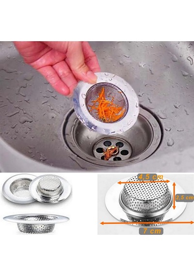 7 Cm Orta Boy Paslanmaz Çelik Lavabo Süzgeci - Evye Süzgeci - Evi