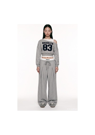 Quzu Atlet Detaylı Asimetrik Sweatshirt Grimelanj