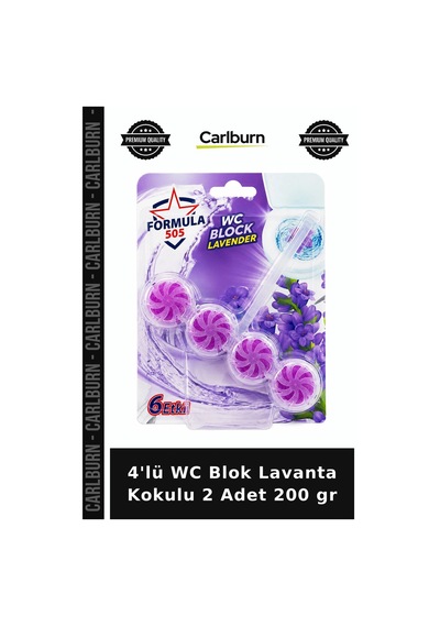 Özel Üretim Klozet Bloğu Banyo Hijyeni 4'lü Wc Blok - Lavanta Kokulu - 2 Adet - 6 Etkili - 200 Gr