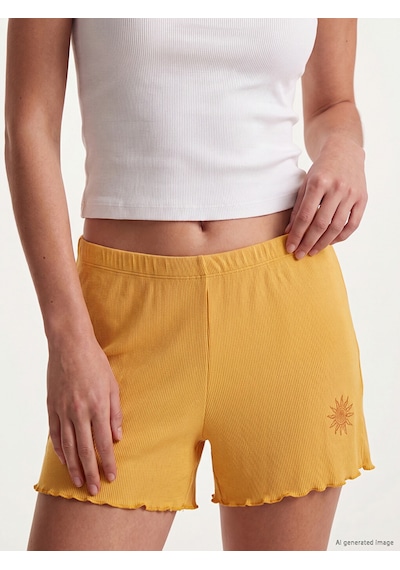 Lcw Dream Sarı Desenli Kadın Şort Pijama Alt 2'li