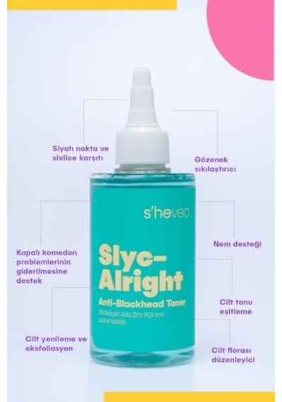 She Vec Slyc-alrıght-salisilik Asit Sivilce Ve Siyah Nokta Karşıtı Arındırıcı & Canlandırıcı Bha Tonik 200ml