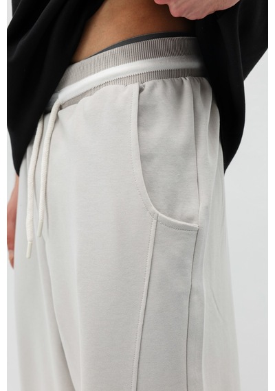 Vamos Bağcıklı Baggy Fit Eşofman Alt Ice Grı