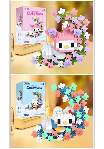 Brıcks Hello Kitty & My Melody Çiçekli Ay Tasarımlı Dekoratif Yap