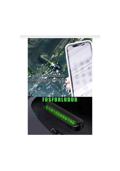 Tafce Araç Içi Park Telefon Numarası Fosforlu Numaratör Oto Cam Kartı