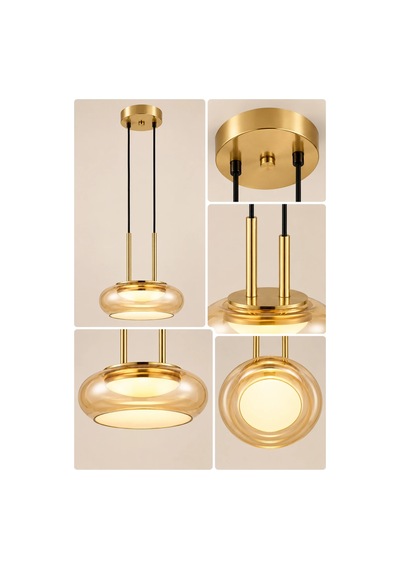 Led Sarkıt Avize Modern Avize Gold Detaylı Mutfak Adası Yemek Masası Salon Avizesi 18w 3 Renk Işık Siyah