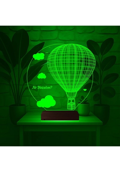 Luvivia Balon Bulut Tasarım Kişiye Özel 3d Lamba - Masa Gece Lambası V1 Şeffaf
