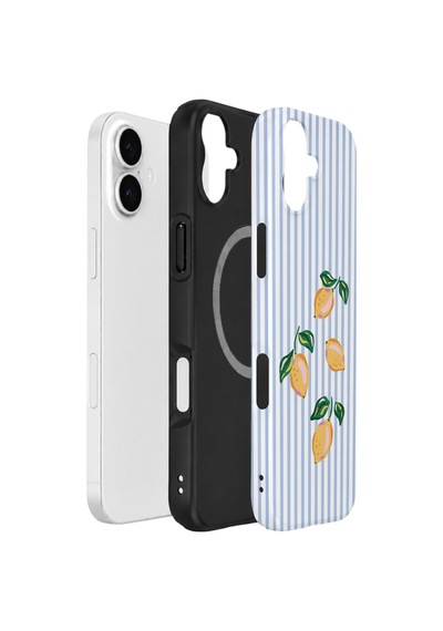 Apple iPhone Uyumlu 17 Vorian Çift Katmanlı Magsafe Kılıf Mini Lemon Riviera