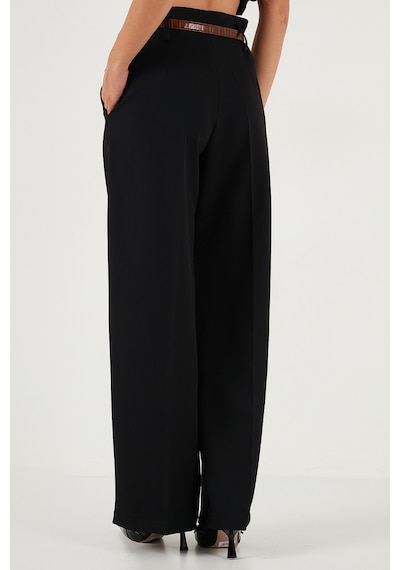 Lela Wide Leg Yüksek Bel Geniş Paça Palazzo Bayan Pantolon 65271262 Siyah