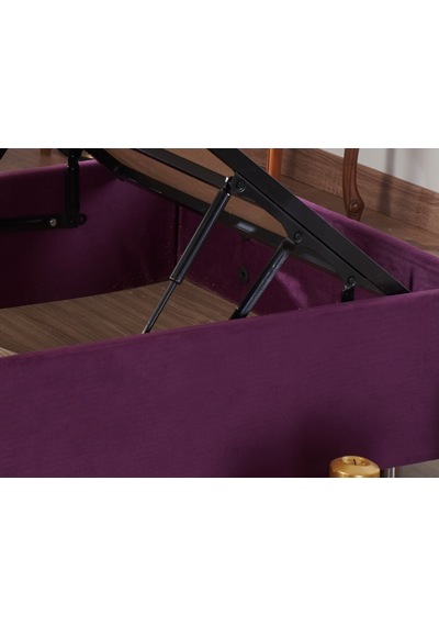 Nironyatak Niron Purple Baza 120X200 Cm Tek Kişilik Sandıklı Mor Kumaş Baza