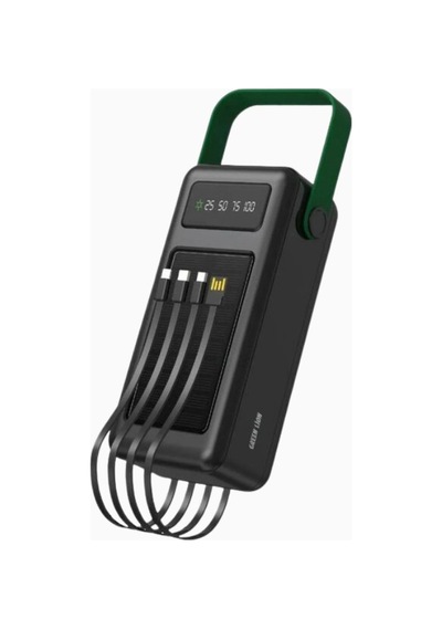 Green Lion Solar Max 80000mah Güneş Panelli Powerbank Siyah Taşınabilir Şarj Cihazları