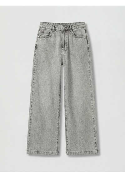 Lcw Comfort Gri Wideleg Kadın Jean Pantolon