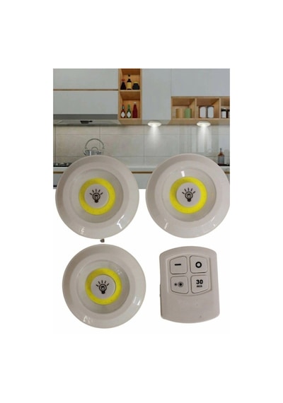 Hubrendy Tekno Kablosuz Pilli Işıldak Masa Lambası Mutfak Tezgah Altı Banyo Dolabı Dolap İçi