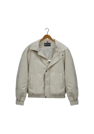 Terapi Men Krem Oversize Bomber Deri Ceket Krem