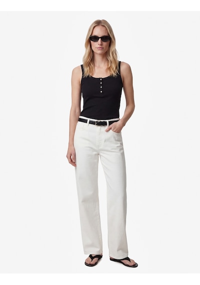 Koton Pamuklu Slim Fit Süs Düğmeli U Yaka Fitilli Atlet Siyah 6sak10032pk