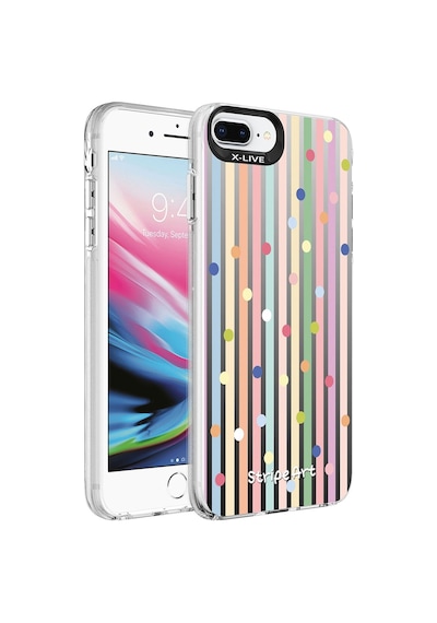 Apple Uyumlu iPhone 8 Plus Kılıf Desenli Zore Silver Sert Kılıf