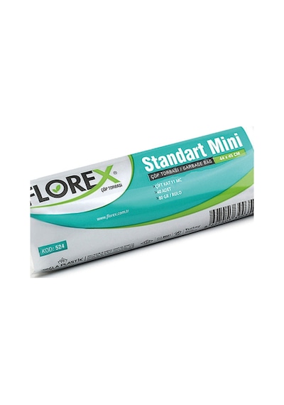 Florex Standart Mini Boy Çöp Torbası 44x45 Cm 40'lı Rulo Beyaz 50 Rulo (2000 Adet 1 Koli)