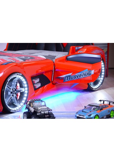 Setaymobilya Bazalı Arabalı Yatak , Audi V7 Full Led Bazalı Araba Yatak *Setay