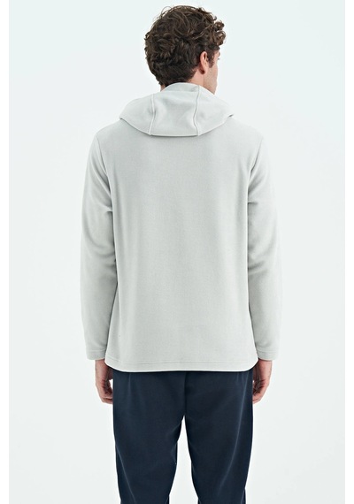 Tommy Life Erkek Kapşonlu Sweat Taş Art-88301 Taş