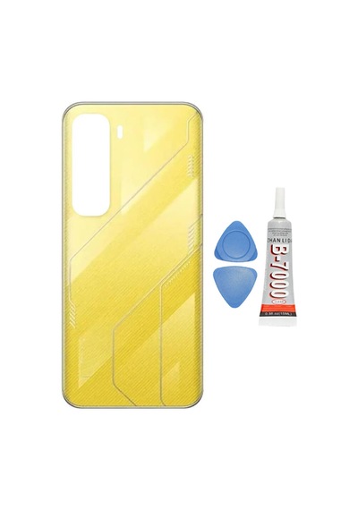 İnfinix Hot 60 Pro Plus Turuncu Arka Cam Batarya Pil Kapağı Telefon Arka Kapak Yapışkan Beraber
