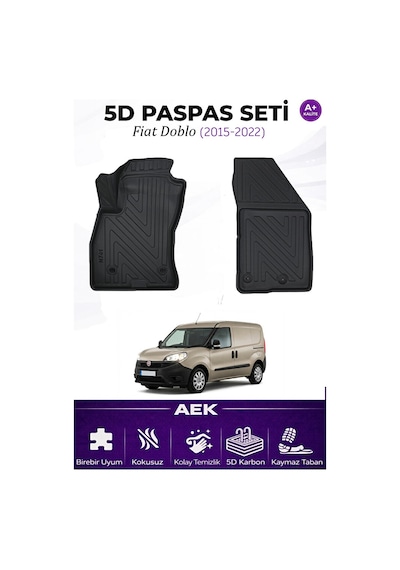 Fiat Doblo 2015-2022 Panelvan Araca Özel Havuzlu "karbon" Paspas