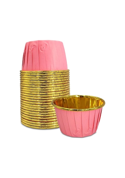 Kafem Muffin Kek Kapsülü Pembe-altın 25li X 60 Paket Koli - K24 Pembe + Altın