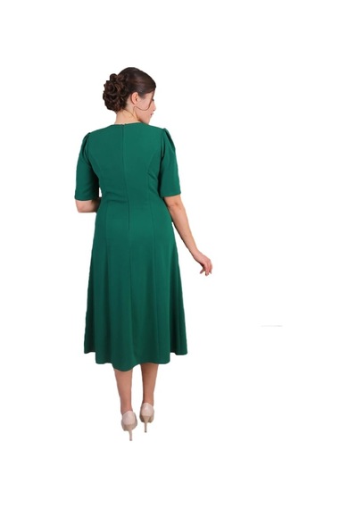 Nidya Moda Büyük Beden Kadın Yeşil Abiye Elbise-4159Y Yeşil