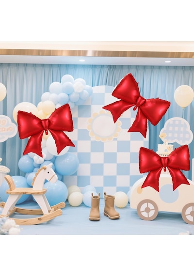 Saten Fiyonk Folyo Balon Kırmızı 98x75 Cm Kırmızı