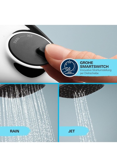 Grohe Vitalio Comfort 110 El Duşu, 2 Akışlı Yağmur & Jet , Smartswitch, 110mm Kare Duş Başlığı, Düşmeye Day Çok Renkli