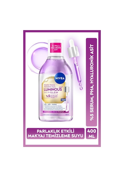 Luminous630 Skin Glow Parlaklık Etkili Micellar Makyaj Temizleme Suyu 400ml, Serum, Hyaluronik Asit
