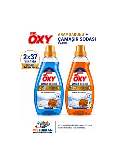 Oxy Sıvı Camasır Deterjanı Arap Sabunu+ Soda Beyazlar 1460 M2 Li Set Mavi Sarı