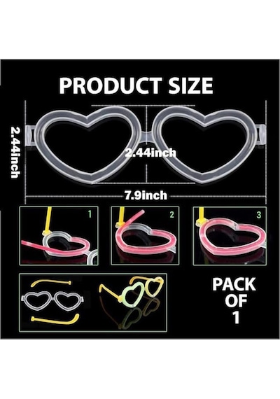 Glow Kalpli Fosforlu Gözlük 6 Lı Renkli Set Neon Parti Çocuk