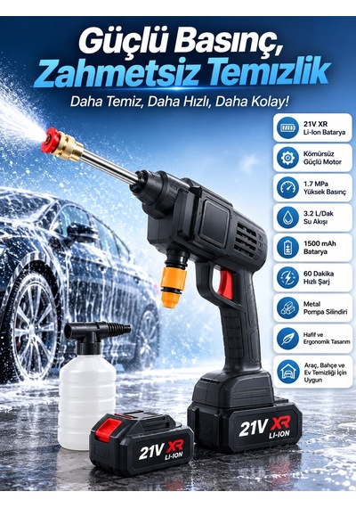 Bahçe Sulama Tabancası Makinesi Yüksek Basınçlı Akülü Yıkama Makinesi Çok renkli 61371079