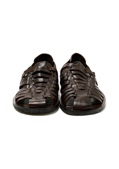 The Sandals Factory Sandalet Erkek M6579 The Sandals Factory Leather Upper Dark Brown Dark Brown