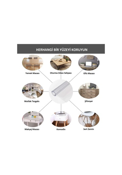 1.6mm Şeffaf Pvc Masa Ve Örtüsü Koruyucu Pedi Koruyucu Mika Asetat Örtüsü Zemin Koruma En: 100cm, Boy: 220cm