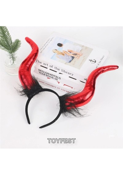 Cadılar Bayramı Halloween Kostüm Partisi Aksesuarı Boynuzlu Şeytan Malefiz Tacı & Taç - 30x28cm