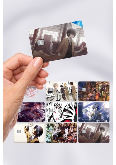 Bungou Stray Dogs Kart Kaplama Sticker 8 Adet Çok Renkli