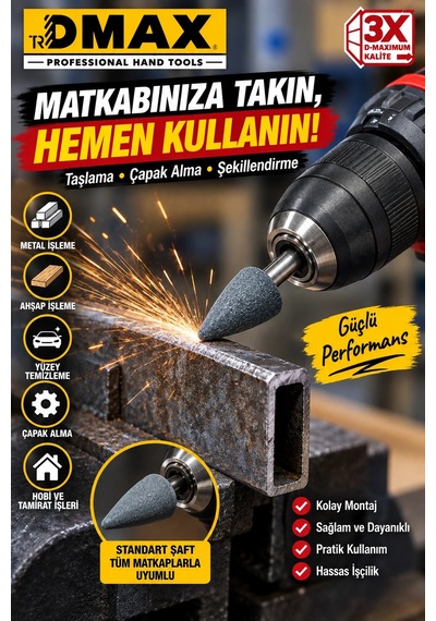 Dmax 10 Parça Taşlama Zımparalama Ve Parlatma Uç Seti Matkap Uyumlu Çok Amaçlı