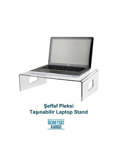 Pleksi Bilgisayar Standı Şeffaf Renk 40X25 Cm U Pleksiglas