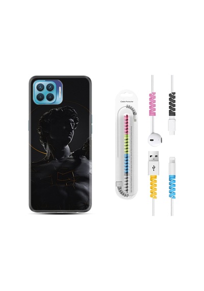 Oppo Reno 4 Lite Kılıf Kablo Koruyuculu Heykel 1641