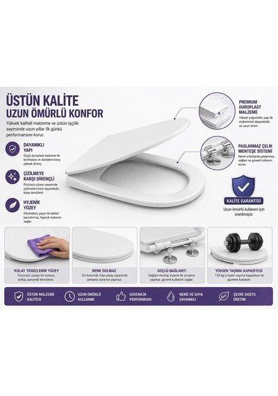 Kare Slim Ultra İnce Yavaş Kapanan Klozet Kapağı, Soft Close Sessiz Mekanizma, Kaymaz Tabanlı Sabit Duruş, Dayanıklı Durolast Malzeme, Kolay Montajlı Universal Uyumlu Wc Kapak, Hijyenik Ve Uzun Ömürlü Beyaz Kare Slim Ultra İnce Yavaş Kapanan Klozet Kapağı, Soft Close Sessiz Mekanizma, Kaymaz Tabanlı Sabit Duruş, Dayanıklı Durolast Malzeme, Kolay Montajlı Universal Uyumlu Wc Kapak, Hijyenik Ve Uzun Ömürlü Beyaz