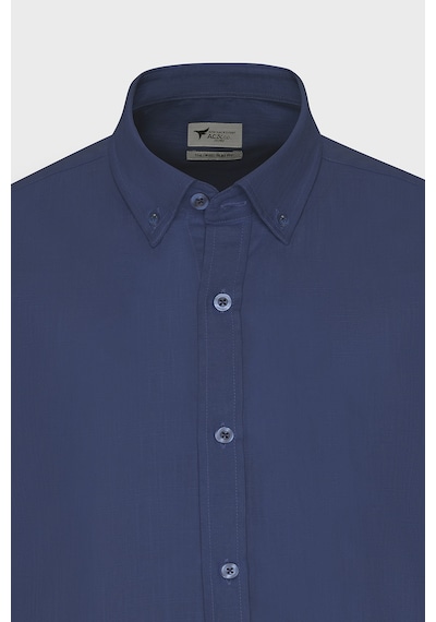 AC&Co / Altınyıldız Classics Erkek LACI Tailored Slim Fit Dar Kesim Düğmeli Yaka %100 Pamuk Gömlek Lacivert