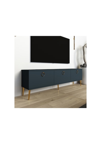 Milan 150 Cm Tv Ünitesi, Tv Sehpası Antrasit - Altın Antrasit-altın